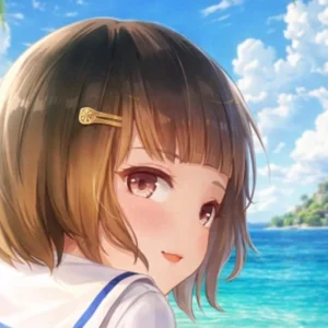 Summer Island With Cute Girl